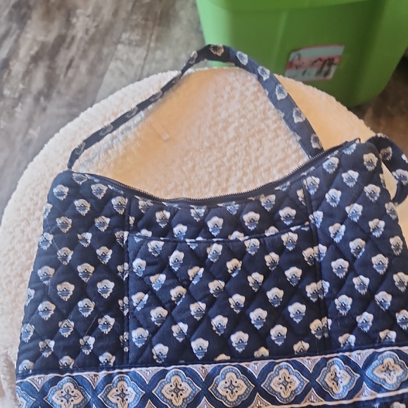Vera Bradley Handbags - Vera Bradley Navy and White Quilted Shoulder Bag
